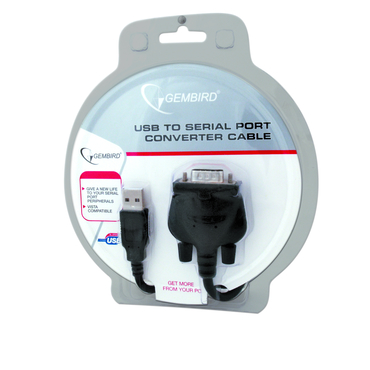 Адаптер Gembird UAS111-BLACK COM устройство -> USB порт  DB9M/AM  1.8м  блистер